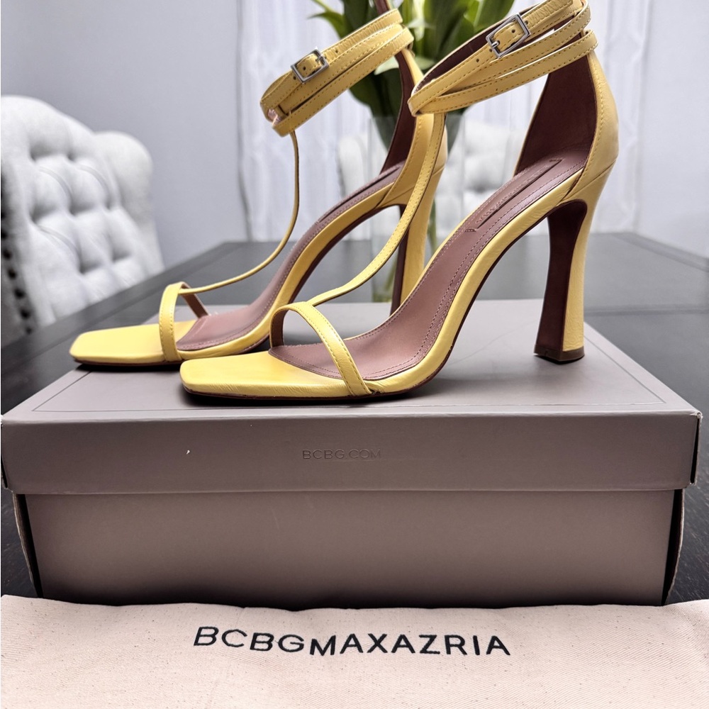 BCBGMaxAzria Yellow High Heels with Ankle Strap